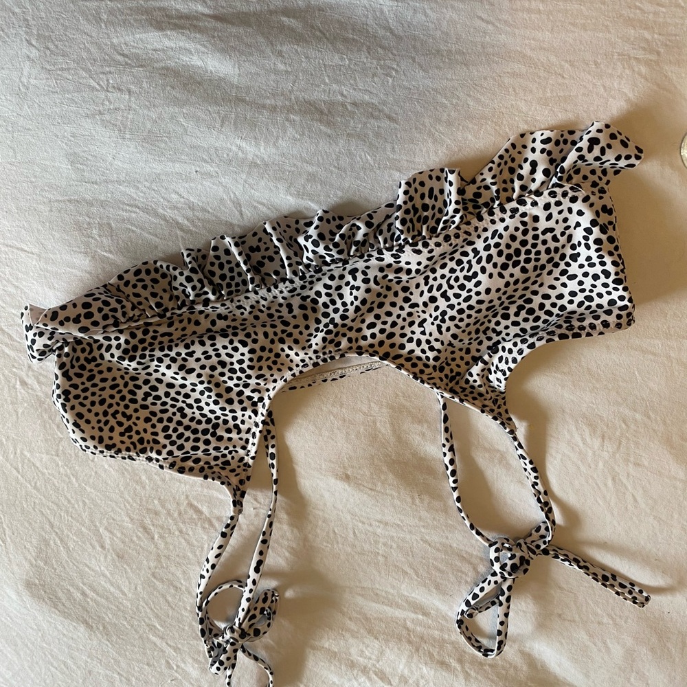 Polka Dot Ruffle Bikini Top